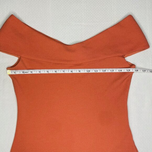 Dress the Population Terracotta Cowl Neck Midi Dress – Size Medium - Picture 7 of 8